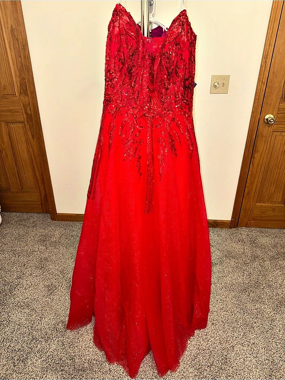 Portia & Scarlett XO134 Sequin Maxi Dress Red Size 16